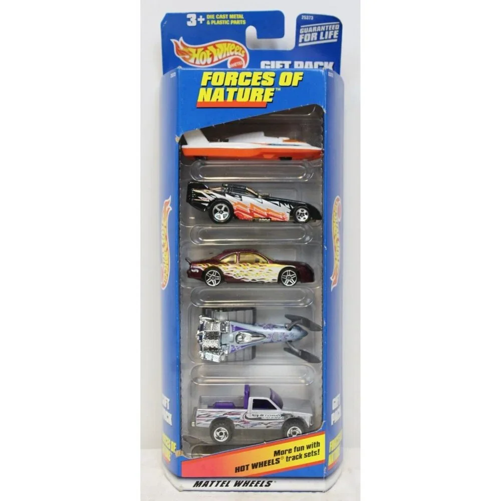 Vtg 1998 Hot Wheels Forces of Nature 25373 5 Pack Sports Car Speed Boat Truck